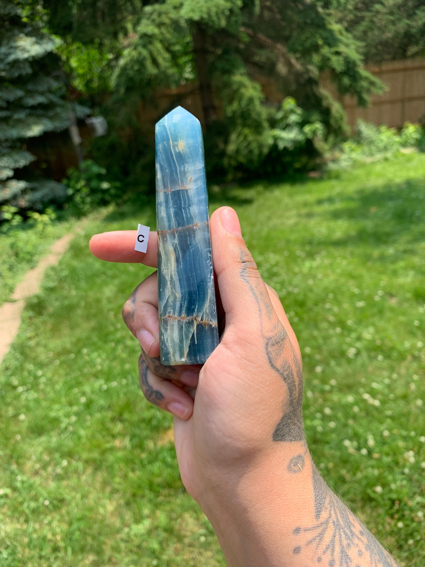 Blue Calcite Obelisk Tower YOU PICK