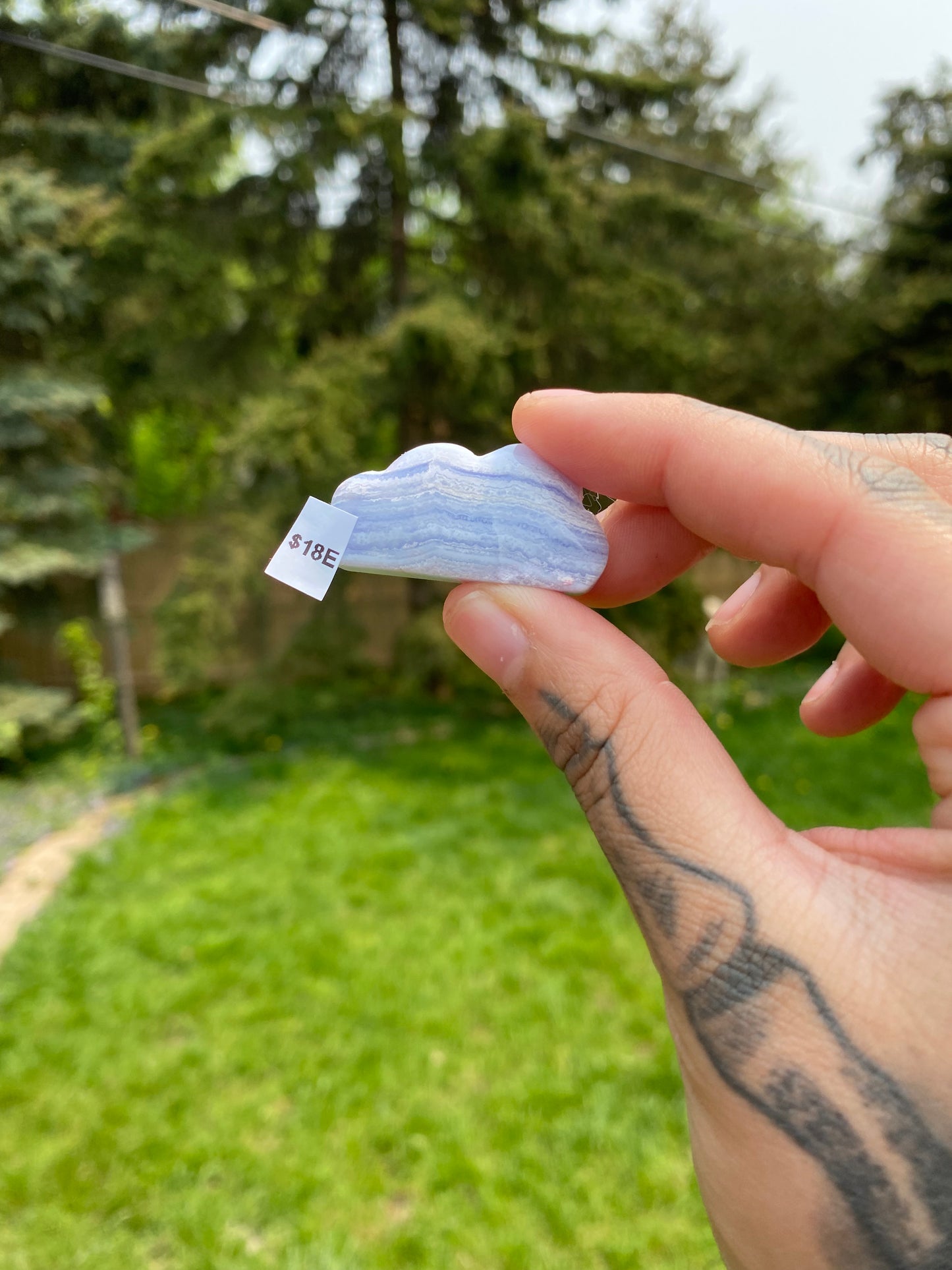 Blue Lace Agate Cloud Carvings