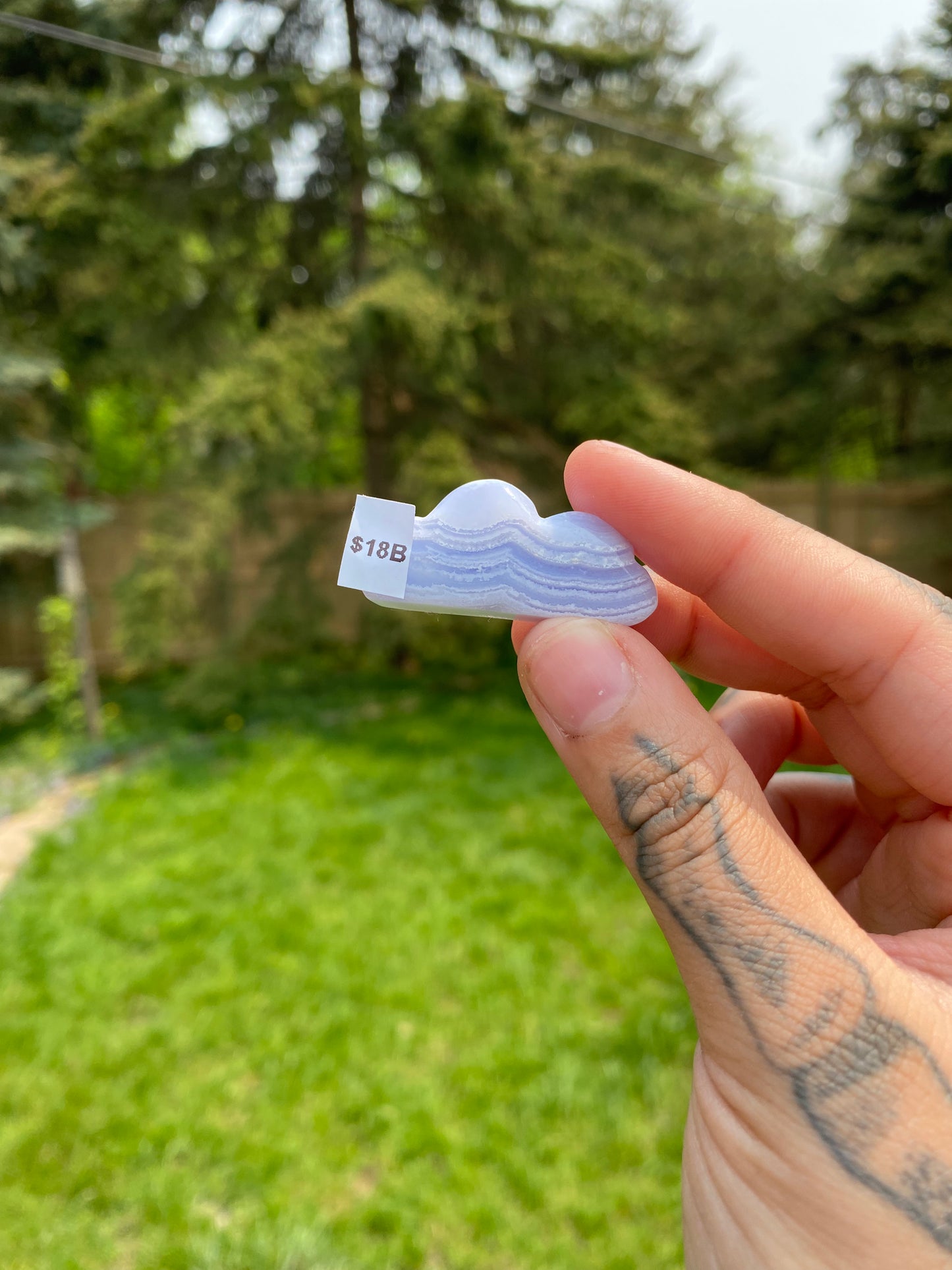 Blue Lace Agate Cloud Carvings