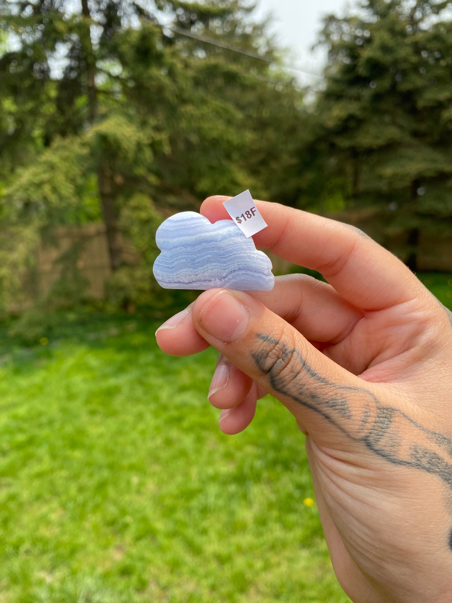 Blue Lace Agate Cloud Carvings