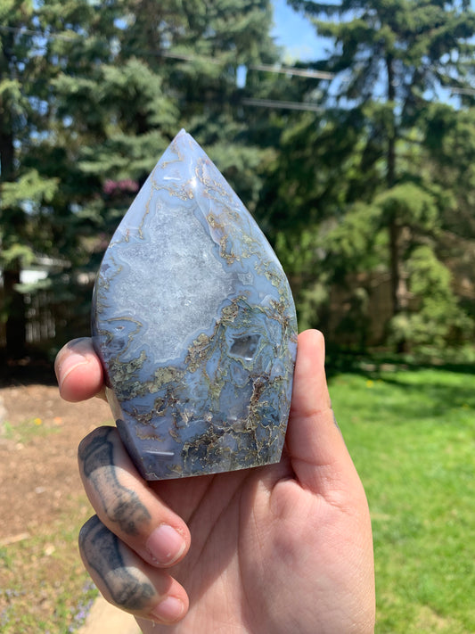 Moss Agate Flame Freeform