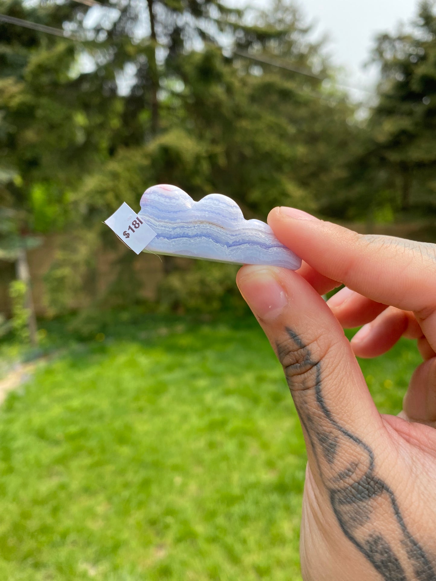 Blue Lace Agate Cloud Carvings