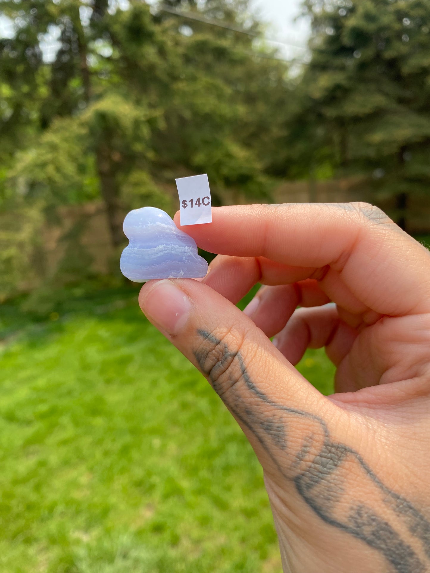 Blue Lace Agate Cloud Carvings