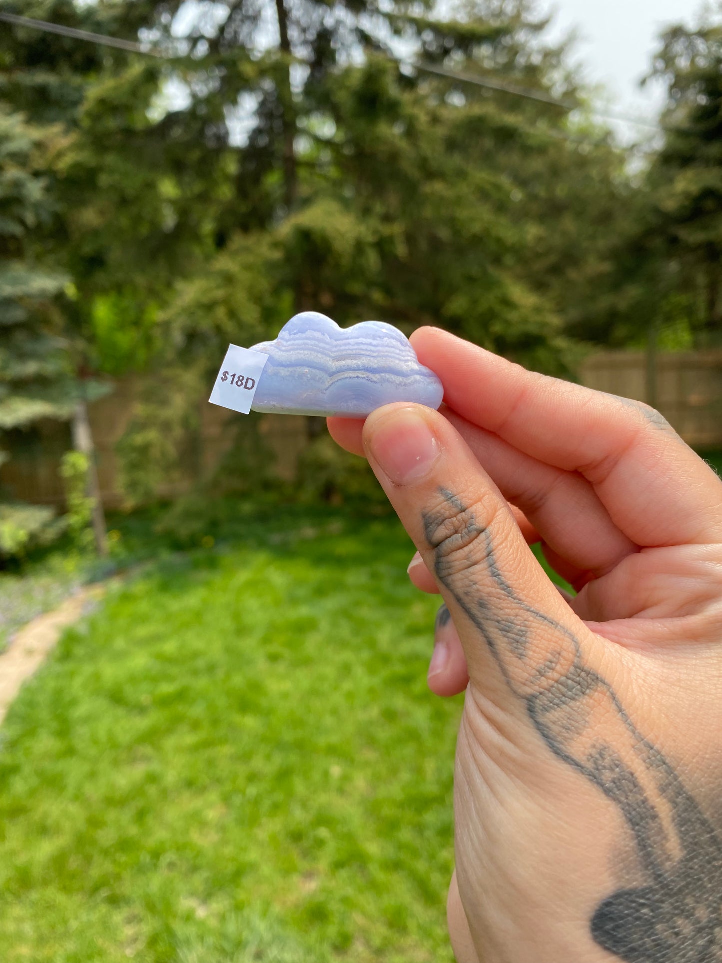 Blue Lace Agate Cloud Carvings