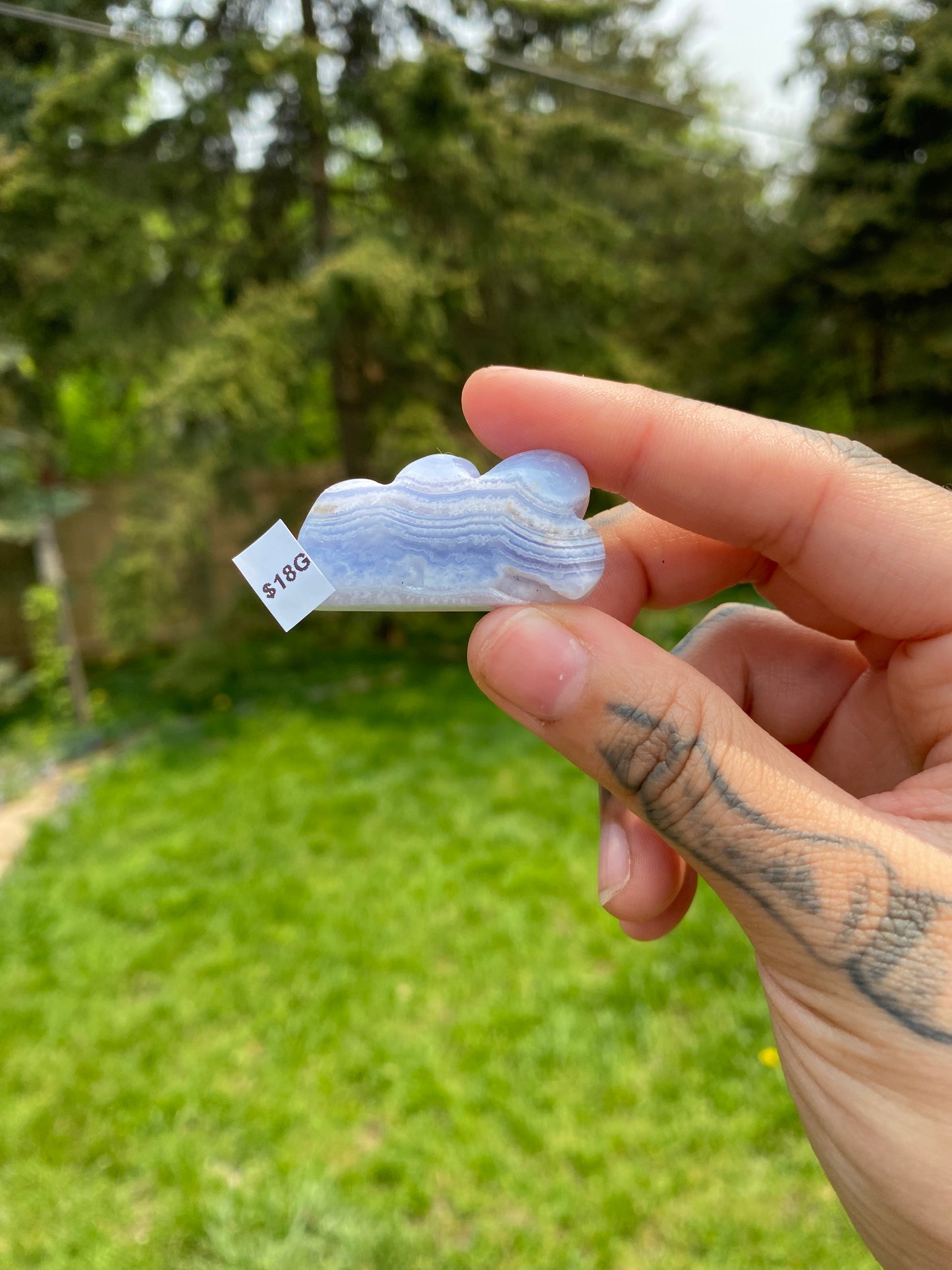 Blue Lace Agate Cloud Carvings