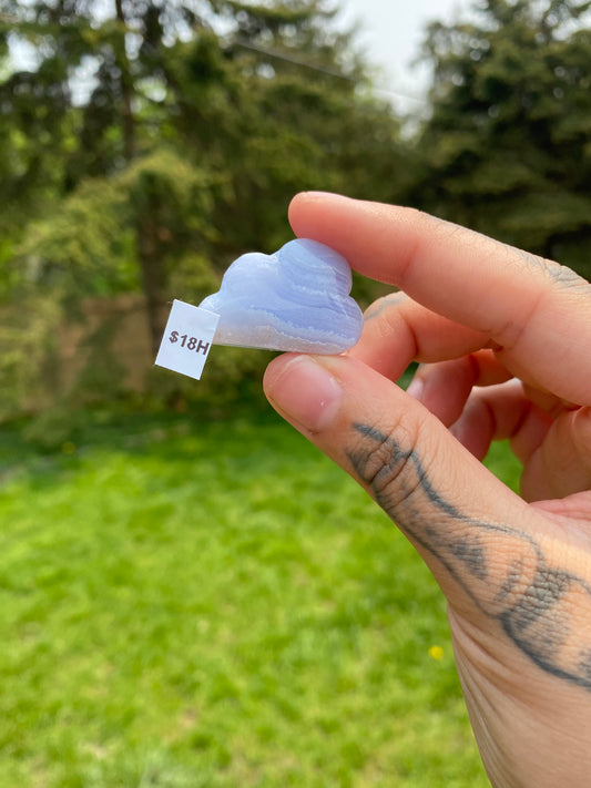 Blue Lace Agate Cloud Carvings